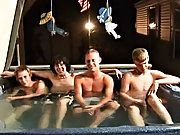 We got 4 boys: Tanner, Dakota, Tommy, and Josh all in the hot tub, at to create it one hell of a confederation gay porn group ass fucking